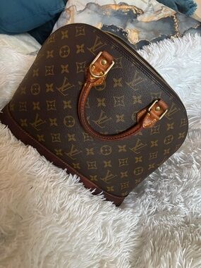 Louis Vuitton Brown Monogram Dome Satchel with Tan Trim